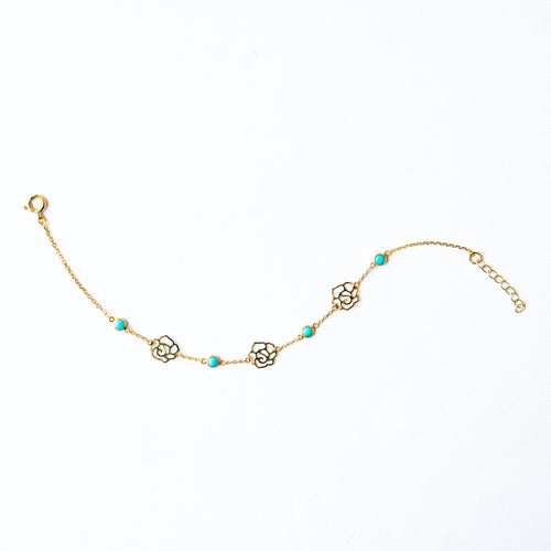 K10 Turquoise Rose Bracelet