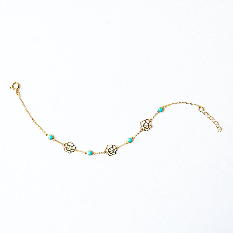 K10 Turquoise Rose Bracelet