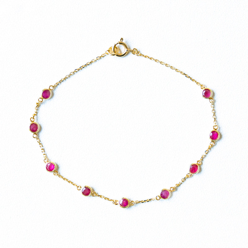 K10 Ruby Planet Bracelet