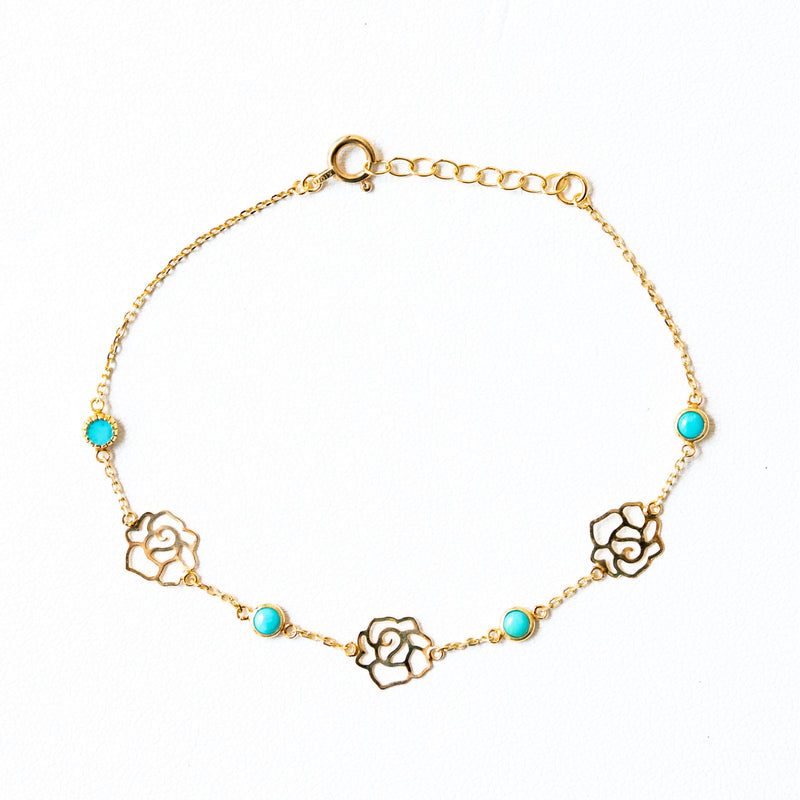 K10 Turquoise Rose Bracelet