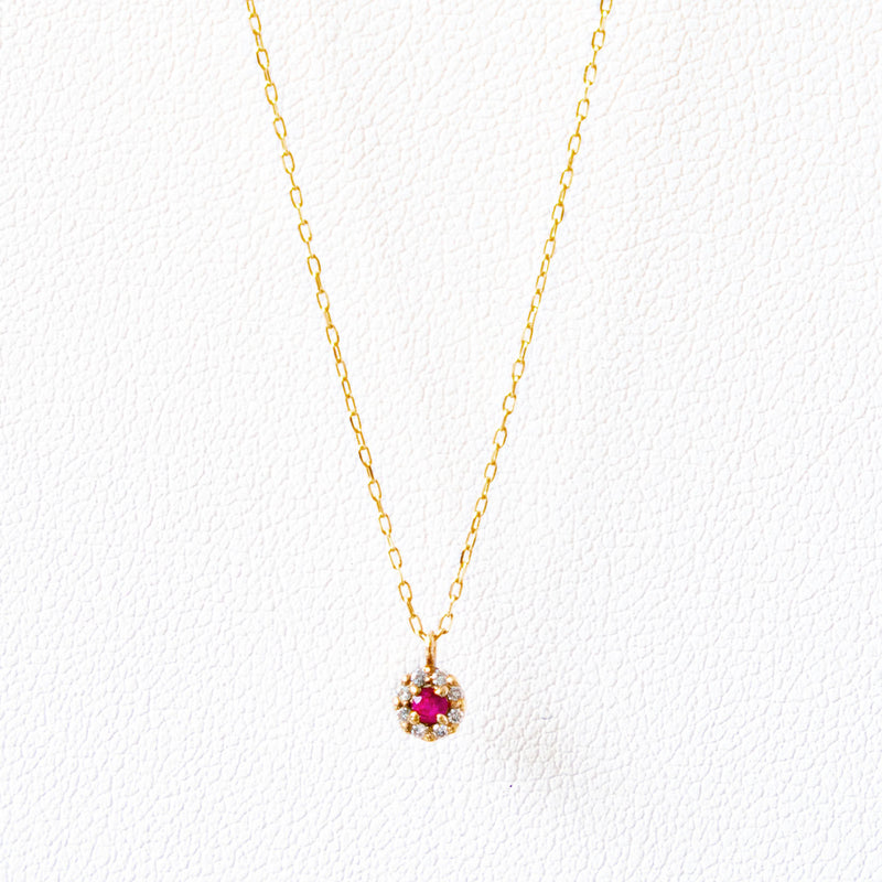 K10 Ruby Cluster Necklace