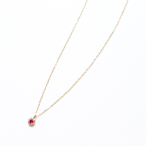 K10 Ruby Cluster Necklace