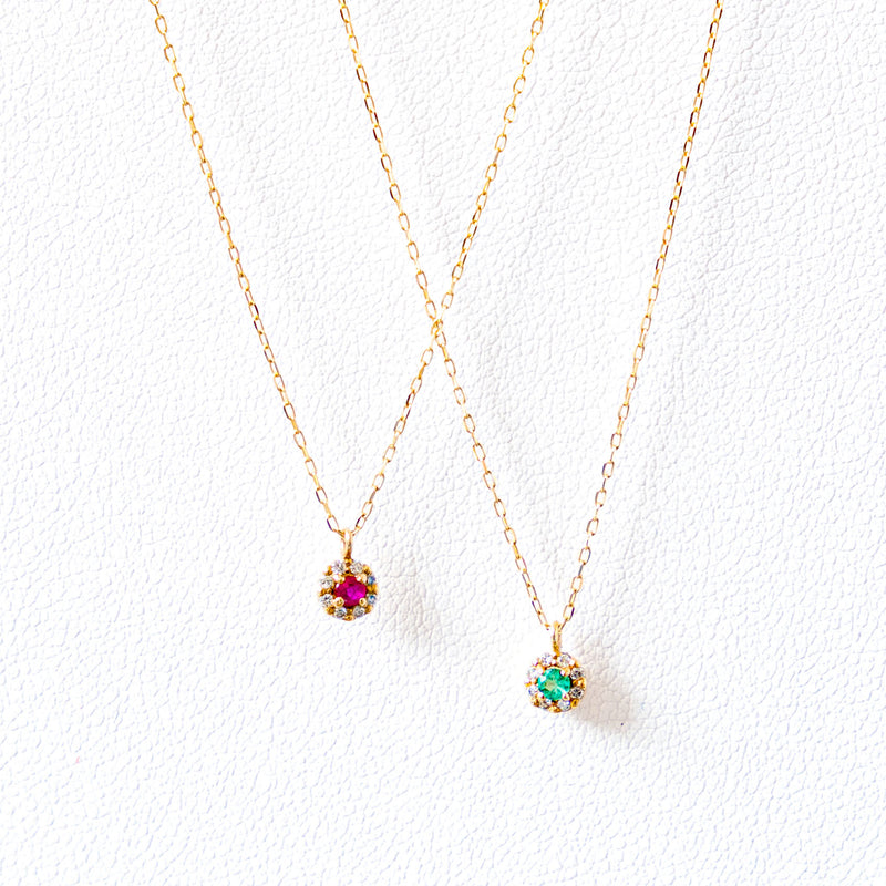 K10 Ruby Cluster Necklace