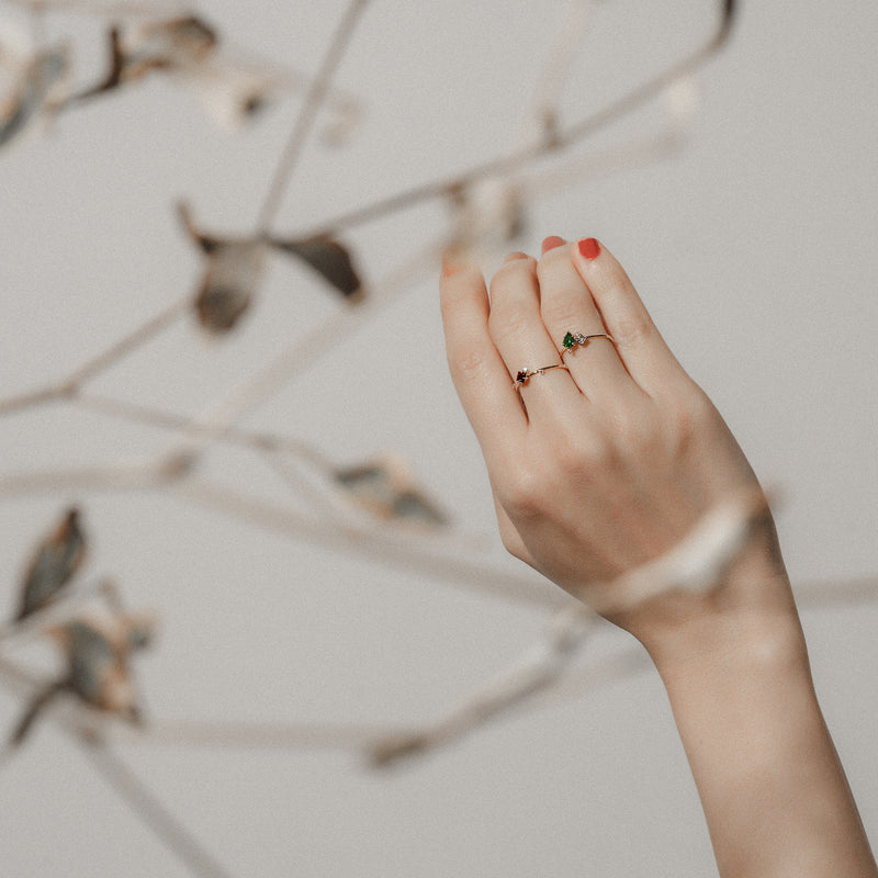 Victoria Green Leaf Ring